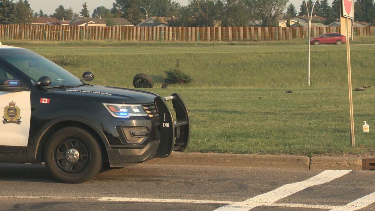 One person was taken to hospital after a crash on the 91 Street overpass above Whitemud Drive Thursday, Aug. 9, 2018.
