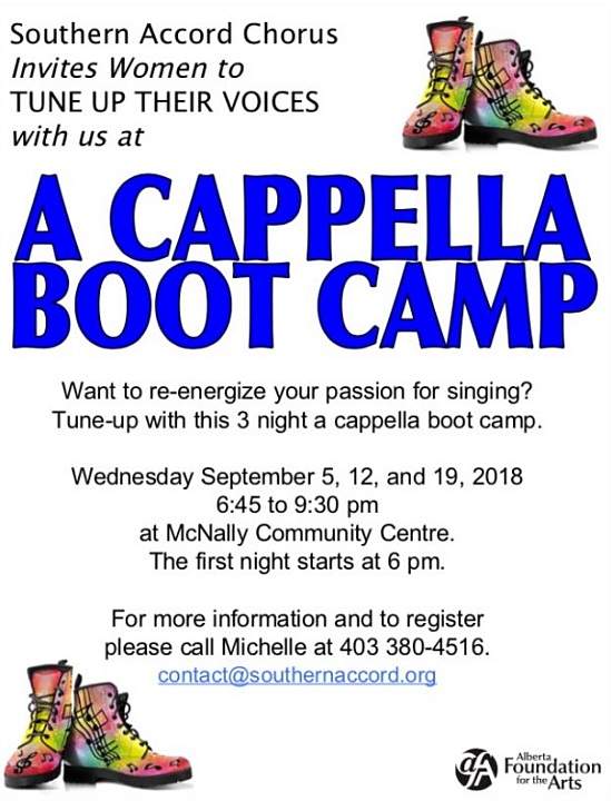 A Cappella Boot Camp poster.