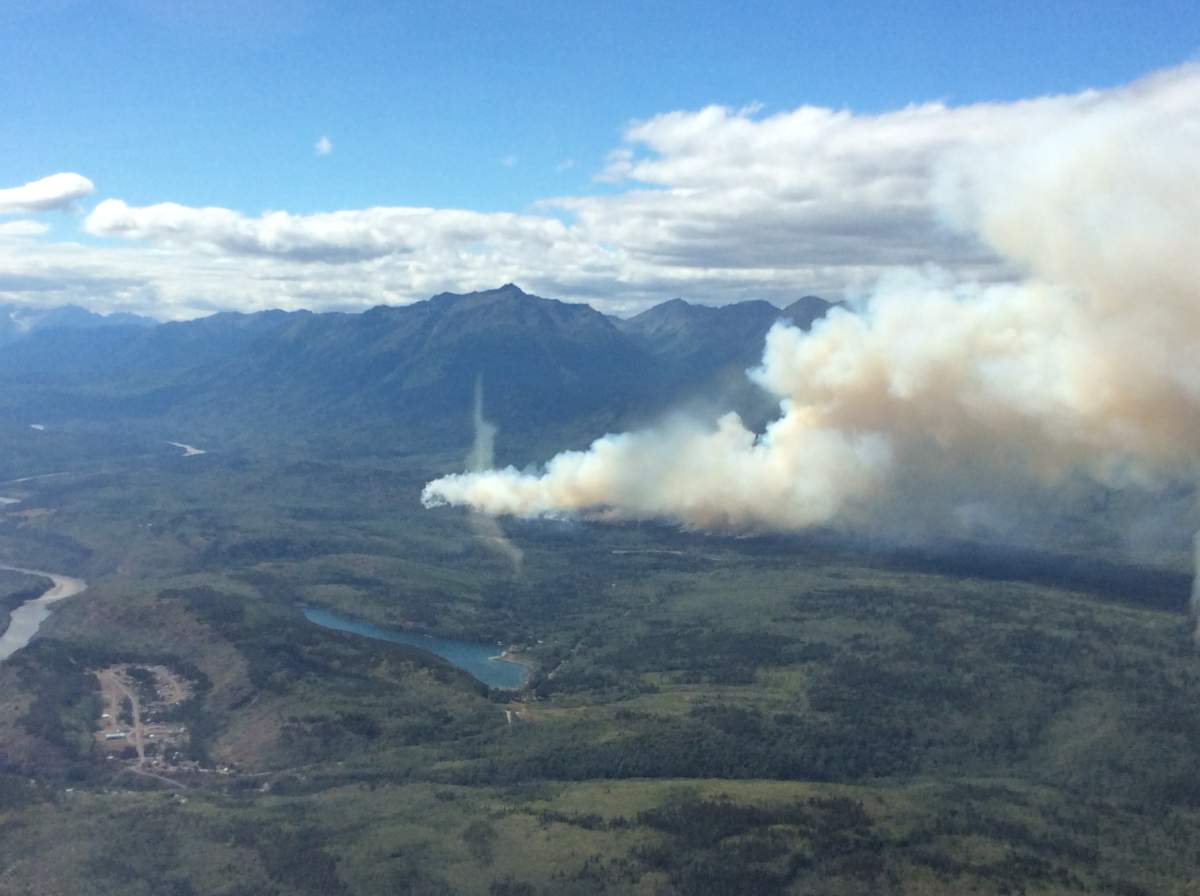 The Alkali Lake wildfire as seen from the air. Courtesy of the B.C. Wildfire Service.