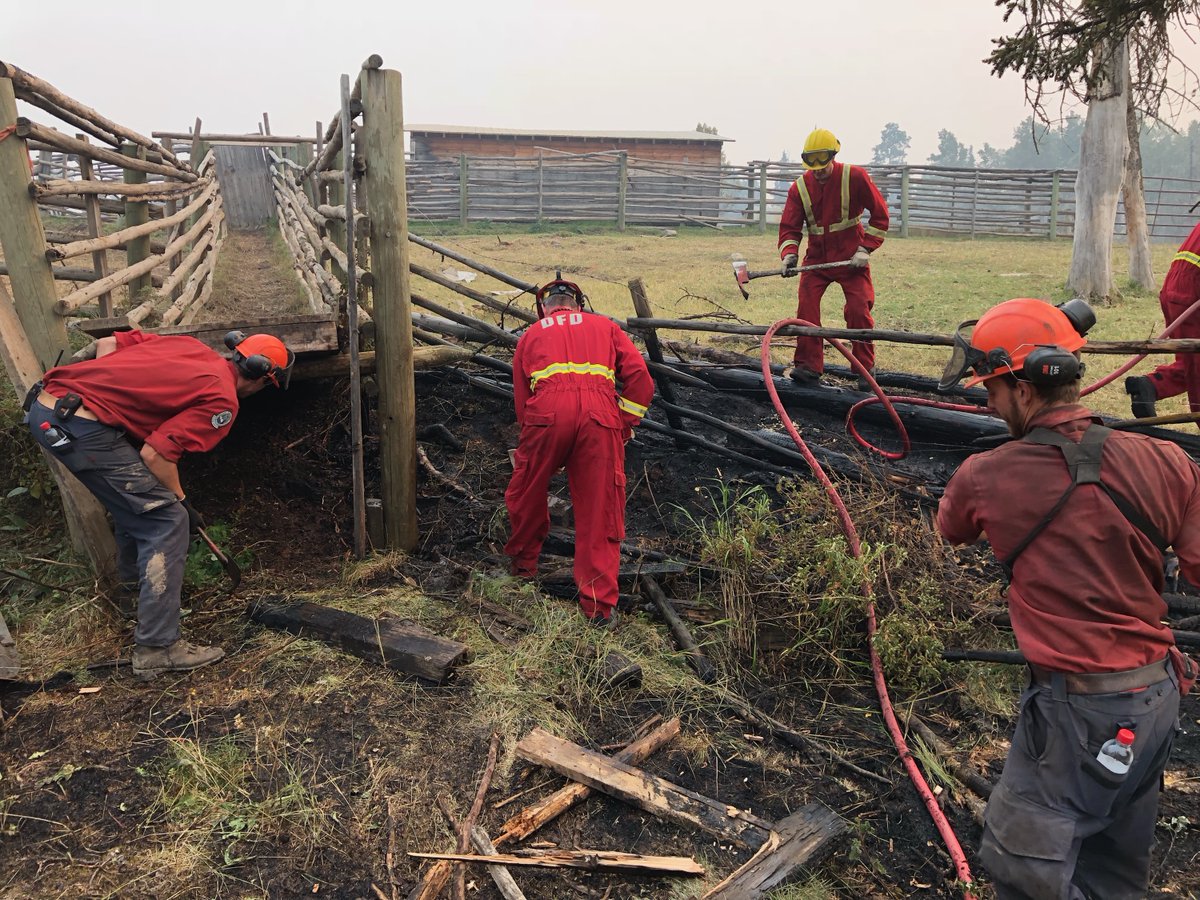 B.C. Wildfire Service firefighters and independent local crews work together in this undated photo.