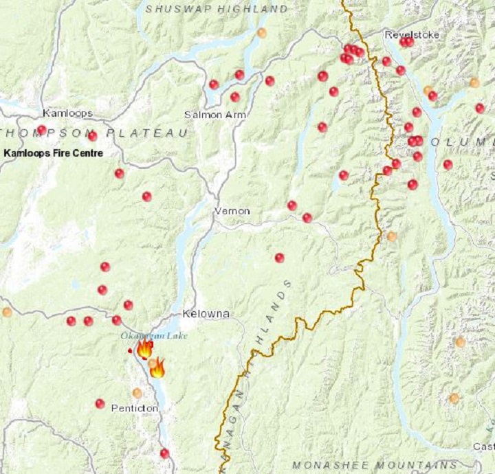 New Wildfire Burning Near Summerland One Of Many New Fires In Region Globalnews Ca