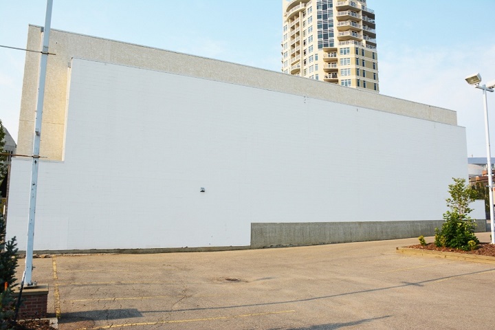 The proposed wall downtown on the south facing wall of Jefferson Lofts