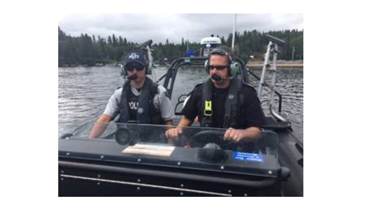 RCMP officers patrol Manitoba waters during the August long weekend in 2018.