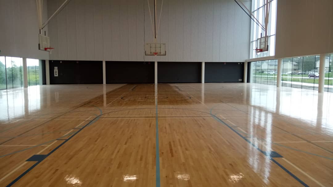 FILE - The basketball court at the Bostwick Community Centre, YMCA and Library.