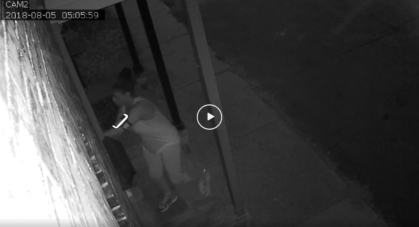 Kingston police have released security footage originally released by a home owner, who says the woman in the footage allegedly tried to break into their home several times.
