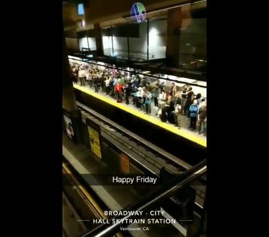 A look at the Broadway-City Hall SkyTrain station on Friday. 