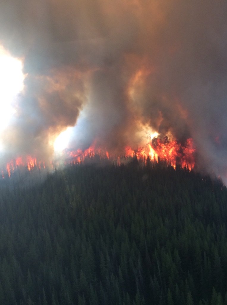 The Cool Creek fire continues to burn out of control west of Keremeos.