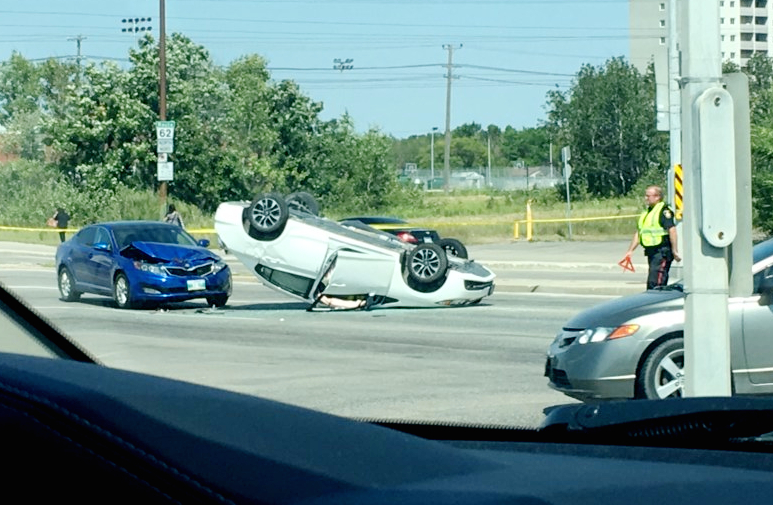 The crash sent six people to hospital.