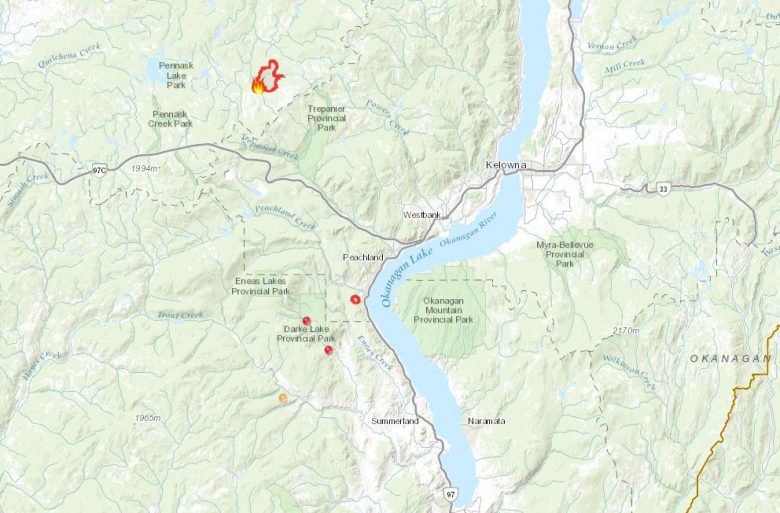 Evacuation alert for Darke Lake Provincial Park as fire crews respond to new blaze near Summerland - image