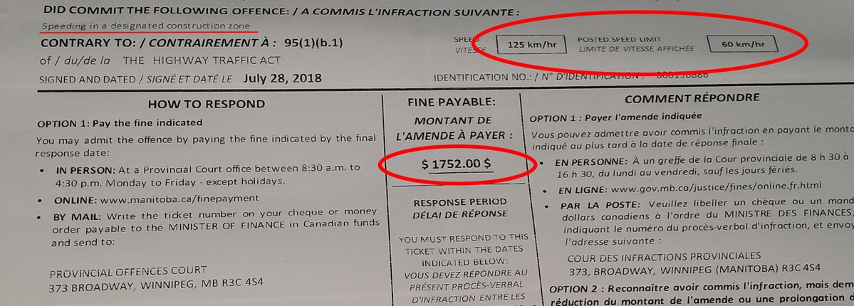 A driver was slapped with a $1752 ticket for speeding in a construction zone.