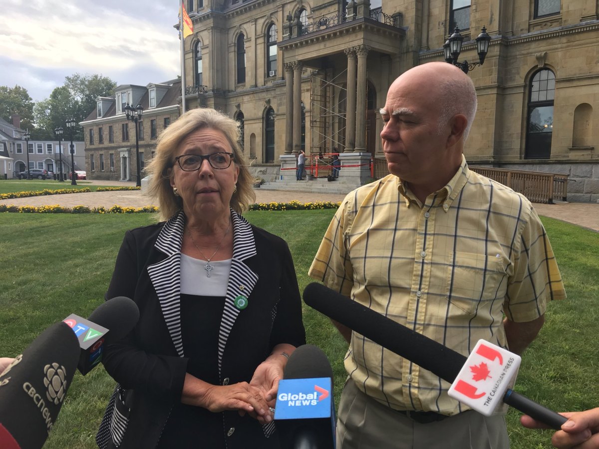 Federal Green Party leader Elizabeth May has travelled to New Brunswick to help the province's Green Party Leader David Coon campaign. 