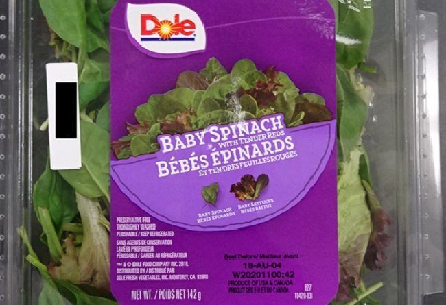 Dole brand Baby Spinach with Tender Reds has been recalled due to listeria risk.