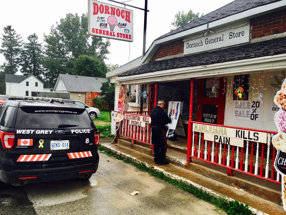 According to police, a large amount of what is believed to be cannabis, over 100 bags of edibles and a large quantity of drug paraphernalia were seized from a local ice-cream shop in Dornoch.