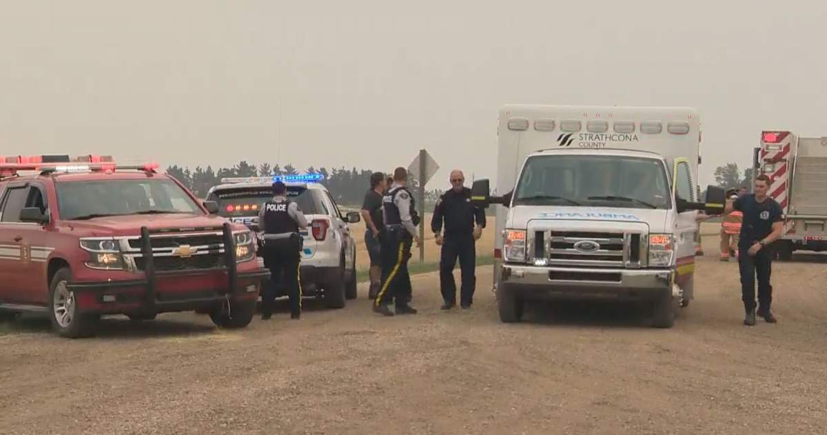 A man walked away with minor injuries after a helicopter crashed northeast of Edmonton Saturday evening.