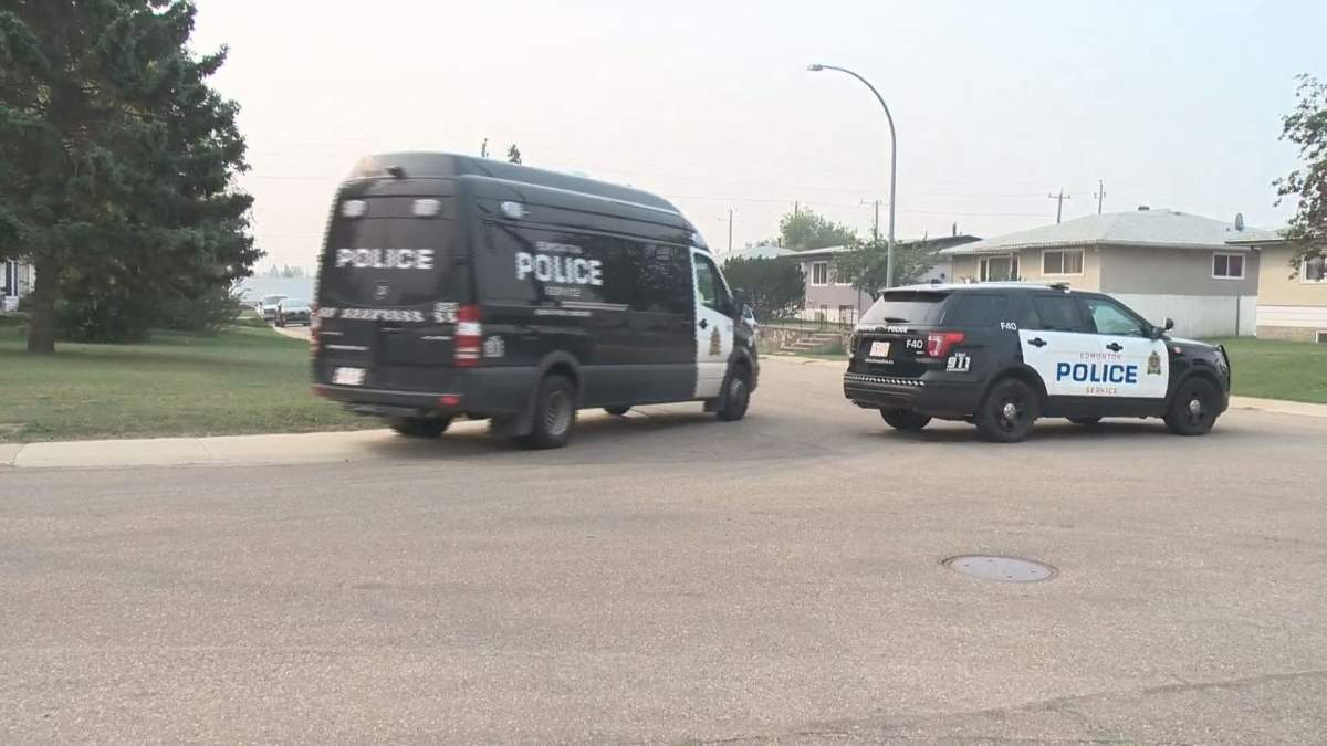 A police standoff was underway near 76 Street and 127 Avenue, just north of the CN Rail yard, in north Edmonton Thursday morning. August 23, 2018. .