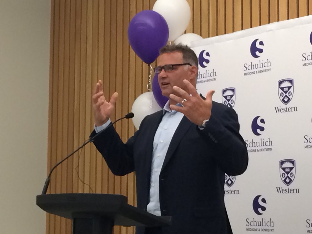 "This is people looking out for other people," said former NHL hockey player Eric Lindros during a celebration of Western University's $3.1-million dollar fundraising achievement for concussion research.