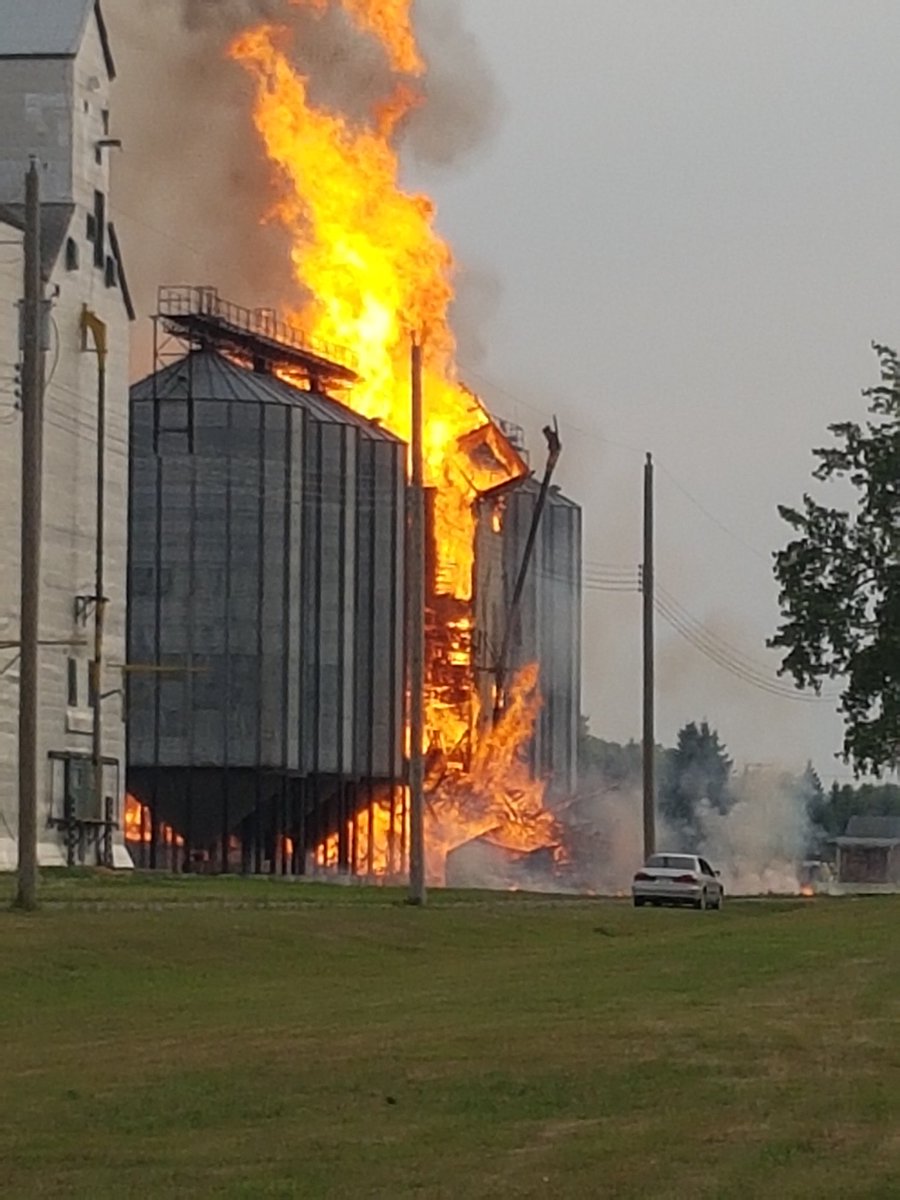 A fire broke out at a grain elevator in Crystal City.
