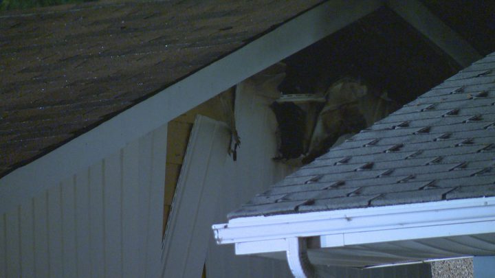 Fire damage from a home that caught fire on Glencairn Road in east Regina.