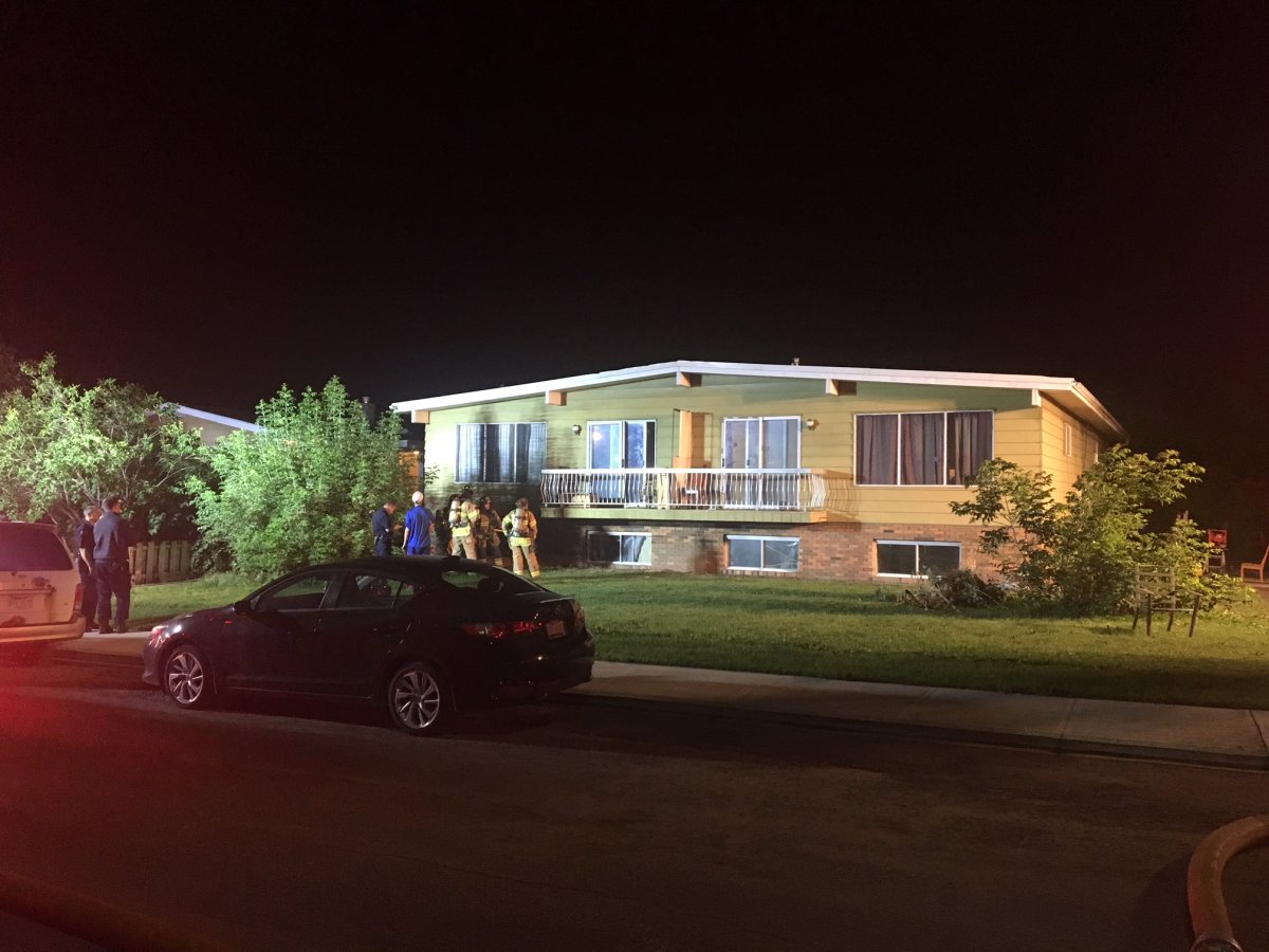 Edmonton fire crews battle a fire at a fourplex in the area of 108 Street and 62 Avenue Wednesday, Aug. 8, 2018.