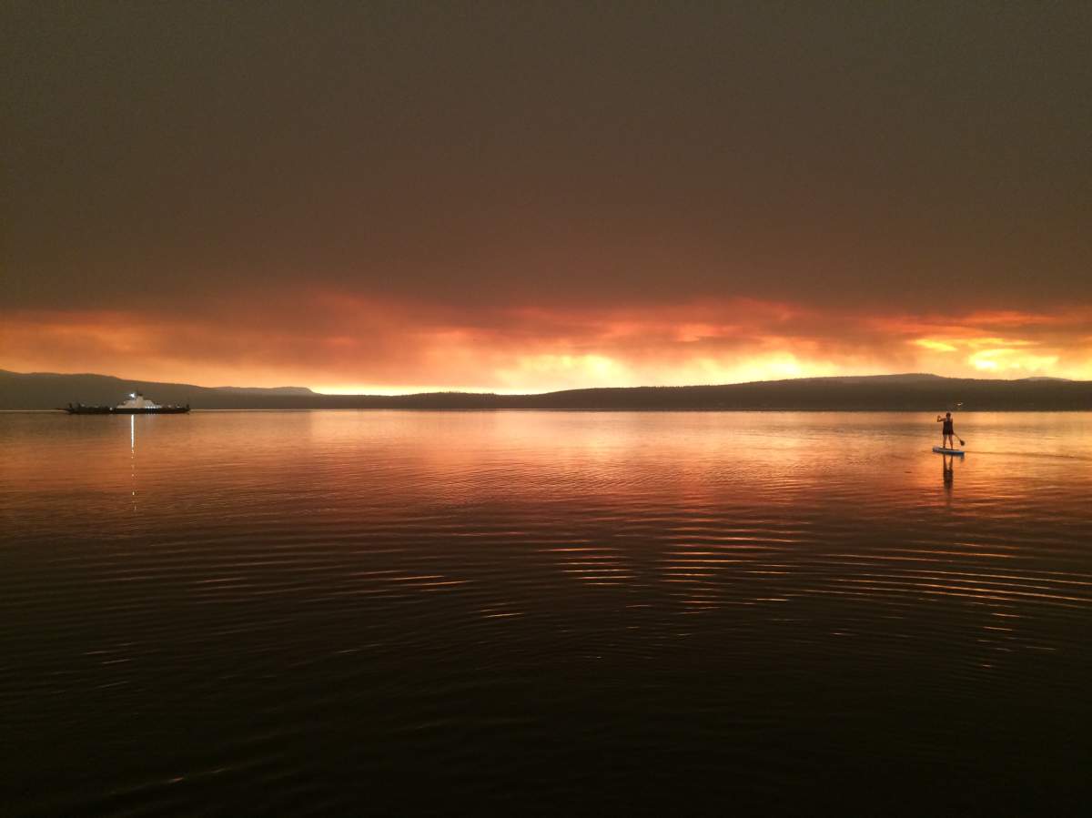 Photo of the Francois Lake fire. Credit: Ron Scott.