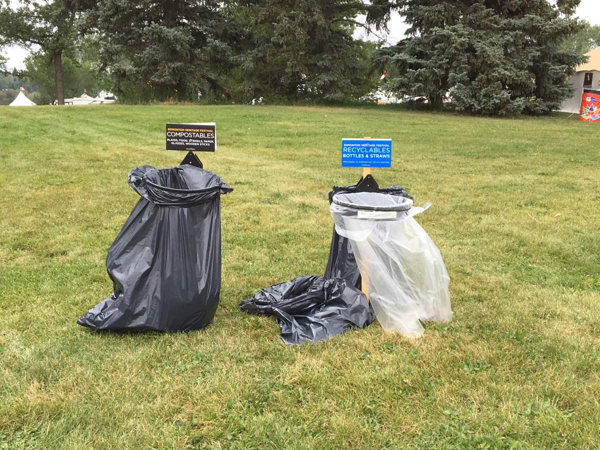 Waste at Heritage Festival is separated into compostables and recyclables.