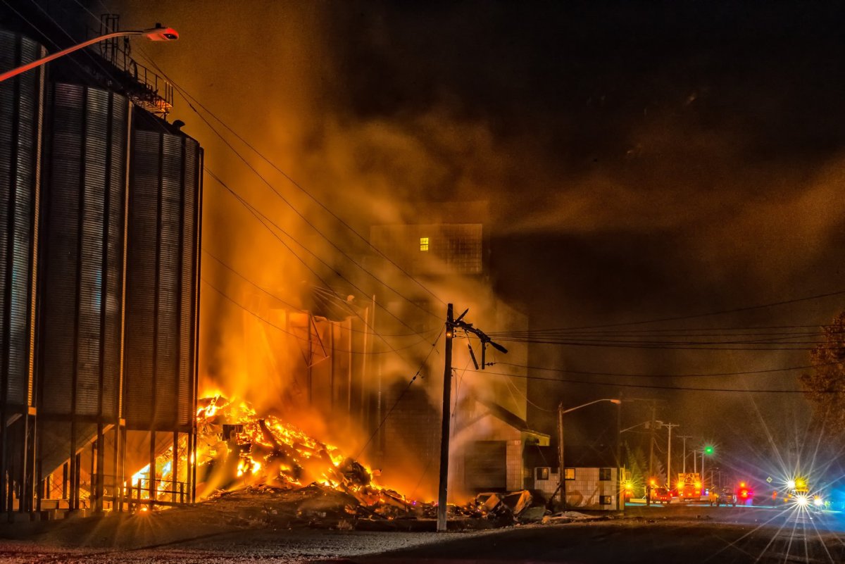 A fire broke out at a grain elevator in Crystal City.
