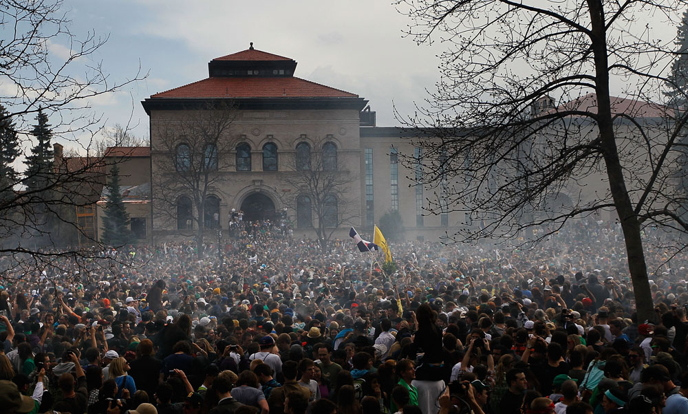 The arrival of legal recreational marijuana on Canadian campuses is likely to look a lot tamer than this — for better or worse. 