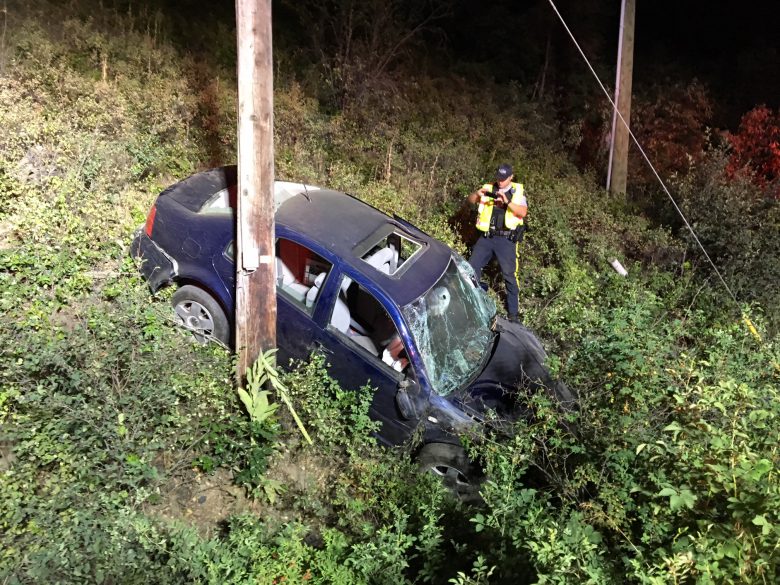 RCMP are investigating a crash off Glenmore Road Tuesday night. 