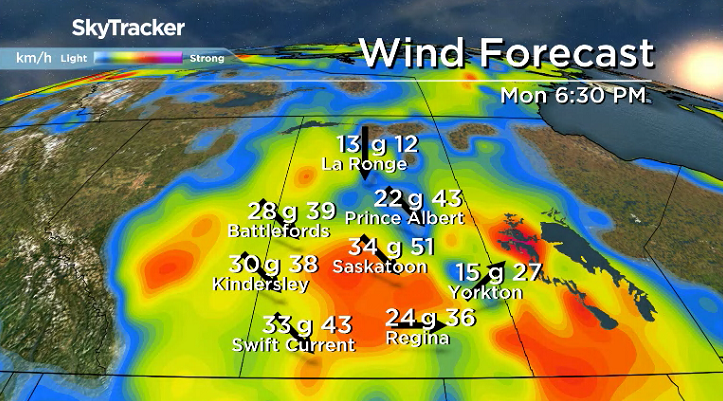 Gusty northwesterly winds kick back in on Labour Day Monday.
