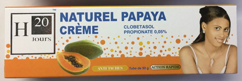 H20 Natural Papaya Cream, subject to a recall by Health Canada on Aug. 1, 2018.