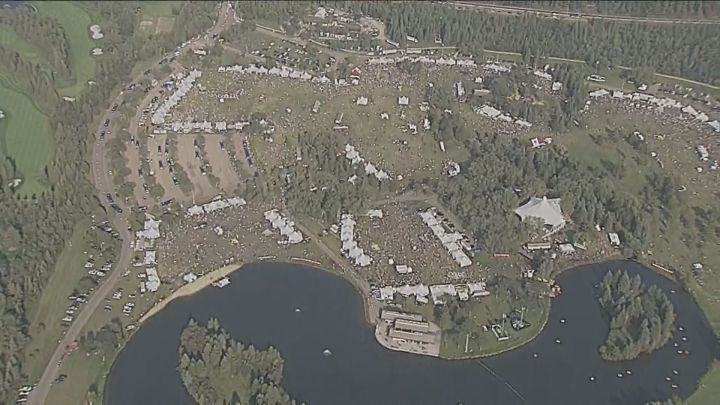 An aerial view of Hawrelak Park in Edmonton on Aug. 5, 2018.