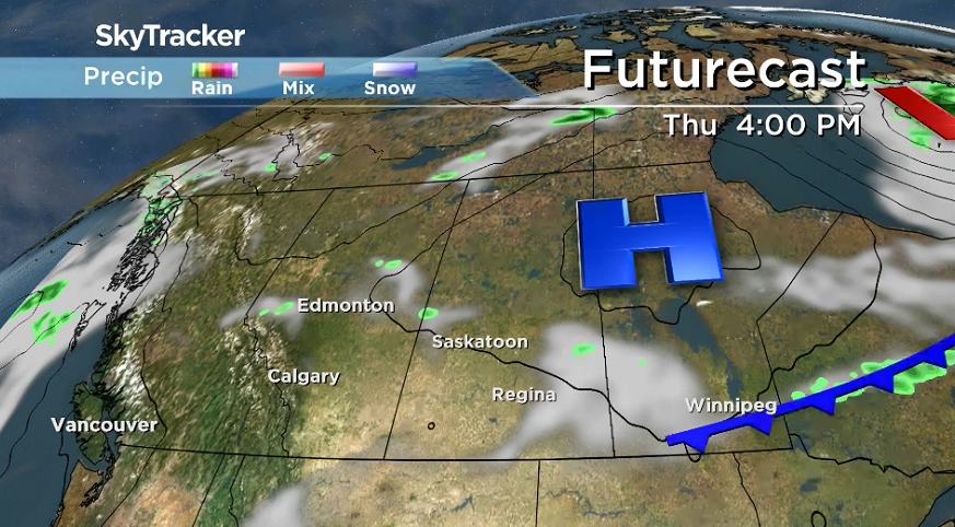 High pressure will help keep some sunny breaks around on Thursday.