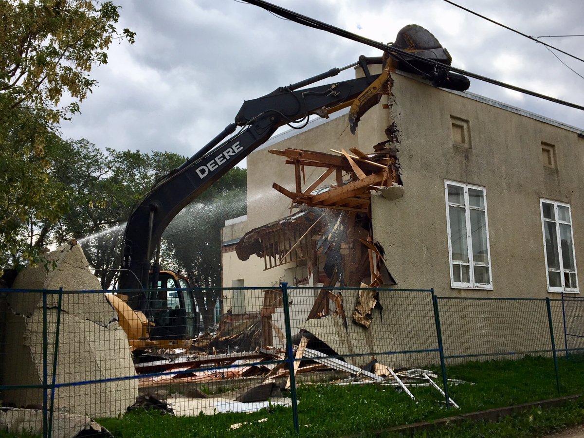 Demolition began Monday on the former Knox Metropolitan United Church on the corner of 109 Street and 83 Avenue in Edmonton, Alta., which will be replaced by a condo building. Monday, August 28, 2018. 