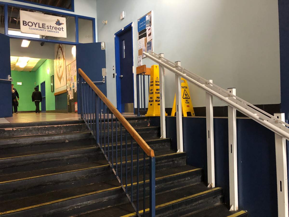 Boyle Street Community Service’s clients with mobility issues sometimes have to be carried up and down the stairs to access services.