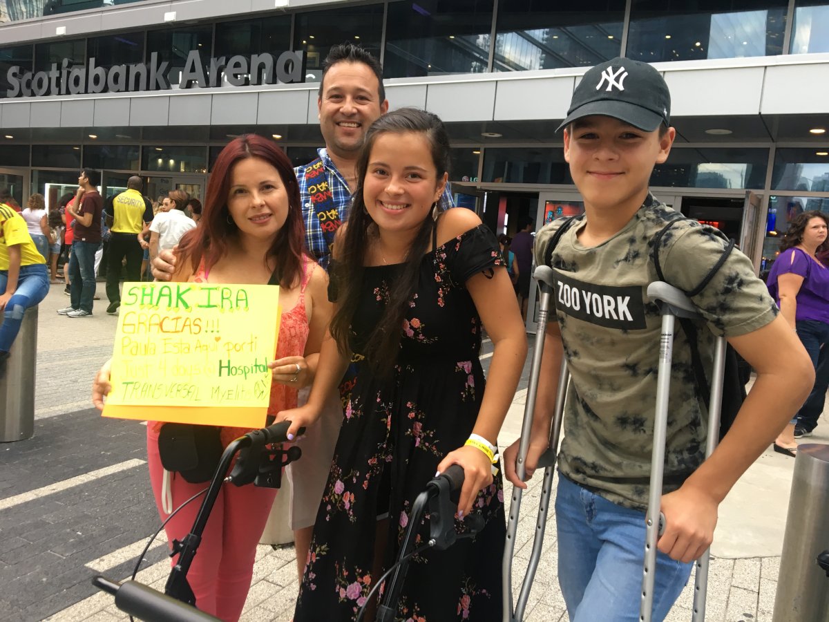 Paula and her family ahead of Shakira's concert at Scotiabank Arena in Toronto Tuesday night. 