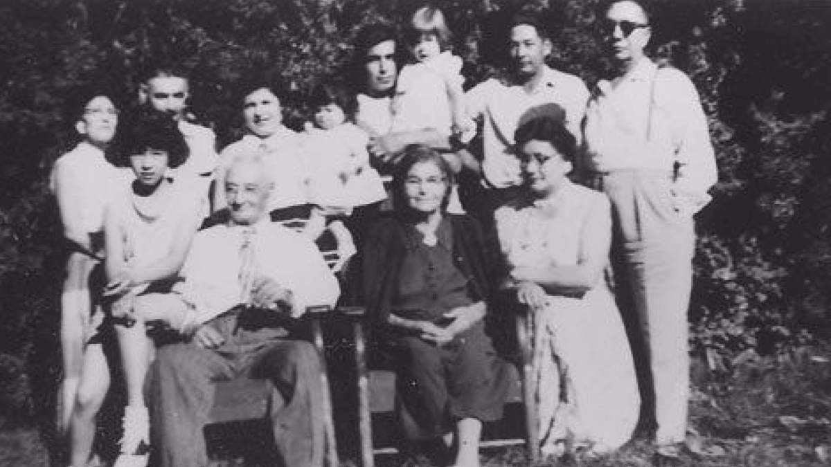 Frederick Dieter and Marybelle Cote (center), alongside their family.