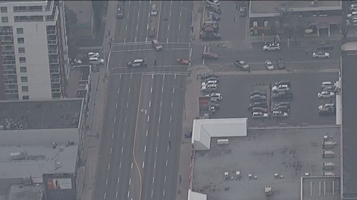 Part of Jasper Avenue in Edmonton is closed by police as they investigate the discovery of an object by a business on Aug. 7.