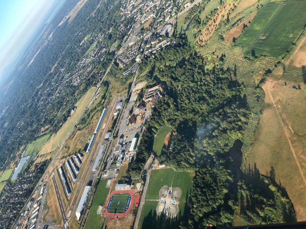 Smoke from the fire can be seen in this shot from the AM 730 traffic helicopter.