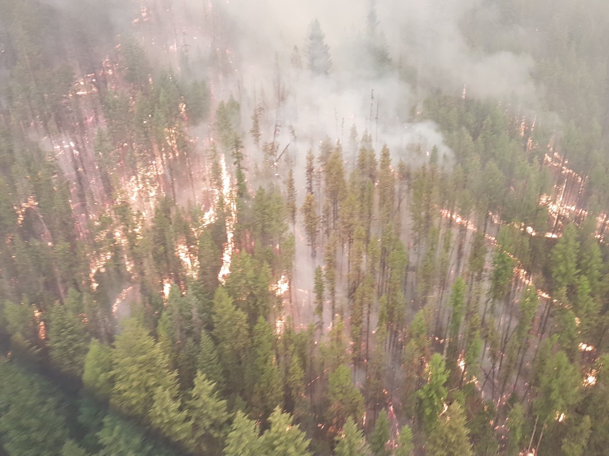 Meachen Creek wildfire, Aug 20, 2018. 