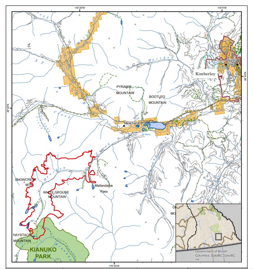 Meachen Creek wildfire map, Aug 18, 2018.
