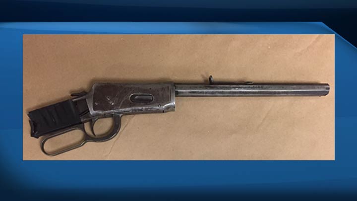 Prince Albert police seized a variety of weapons, including this modified rifle, this past weekend.