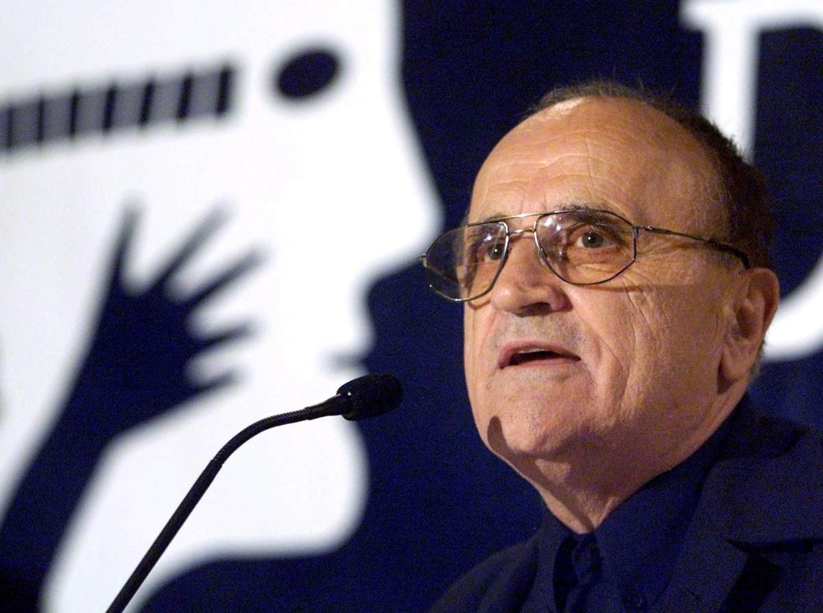 Montreal World Film Festival president Serge Losique announces films for this year's festival, which begins Aug. 25, during a news conference in Montreal on August 8, 2000. 