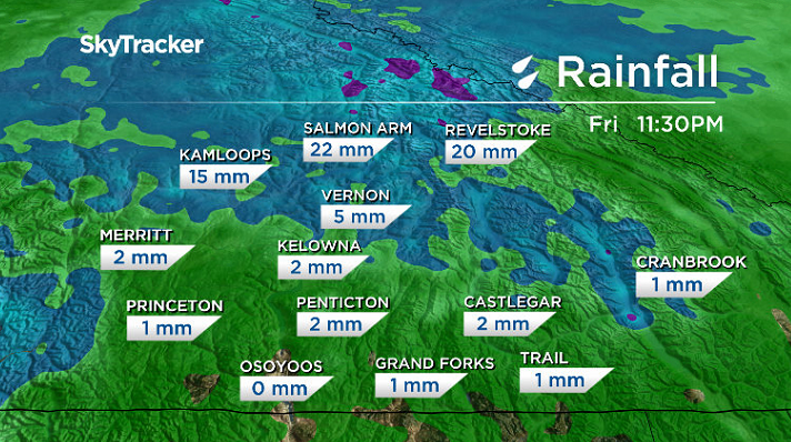 More rain is on the way in the Okanagan and Shuswap for the final week of August.