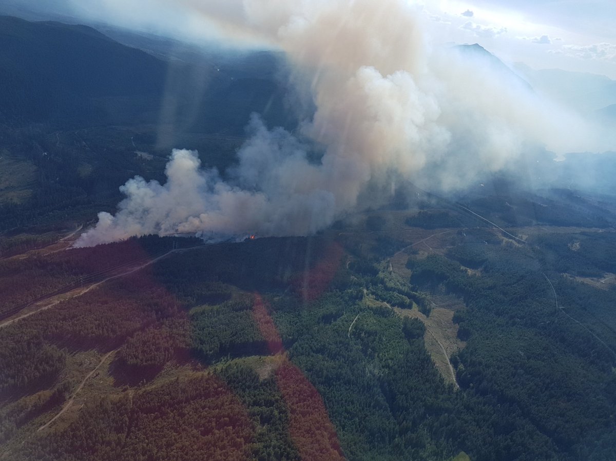 Overhead shot of the Nanaimo Lakes Wildfire.