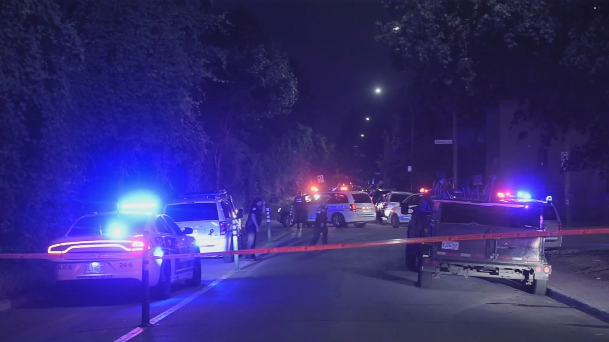 The scene in NDG Tuesday night after a police intervention left a 29 year-old man dead.