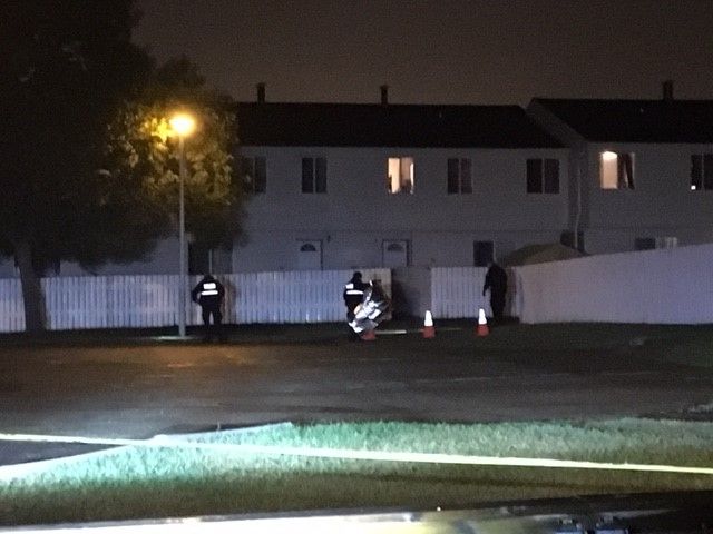 Edmonton Police Service officers investigating at the Parkview Estates complex, at 116a Avenue and 32 Street, in the Rundle Heights neighbourhood. Monday, August 27, 2018.