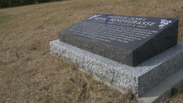 A headstone was placed in the Pioneer Cemetery to mark the gravesite of a Saskatoon pioneer who drowned in 1887.