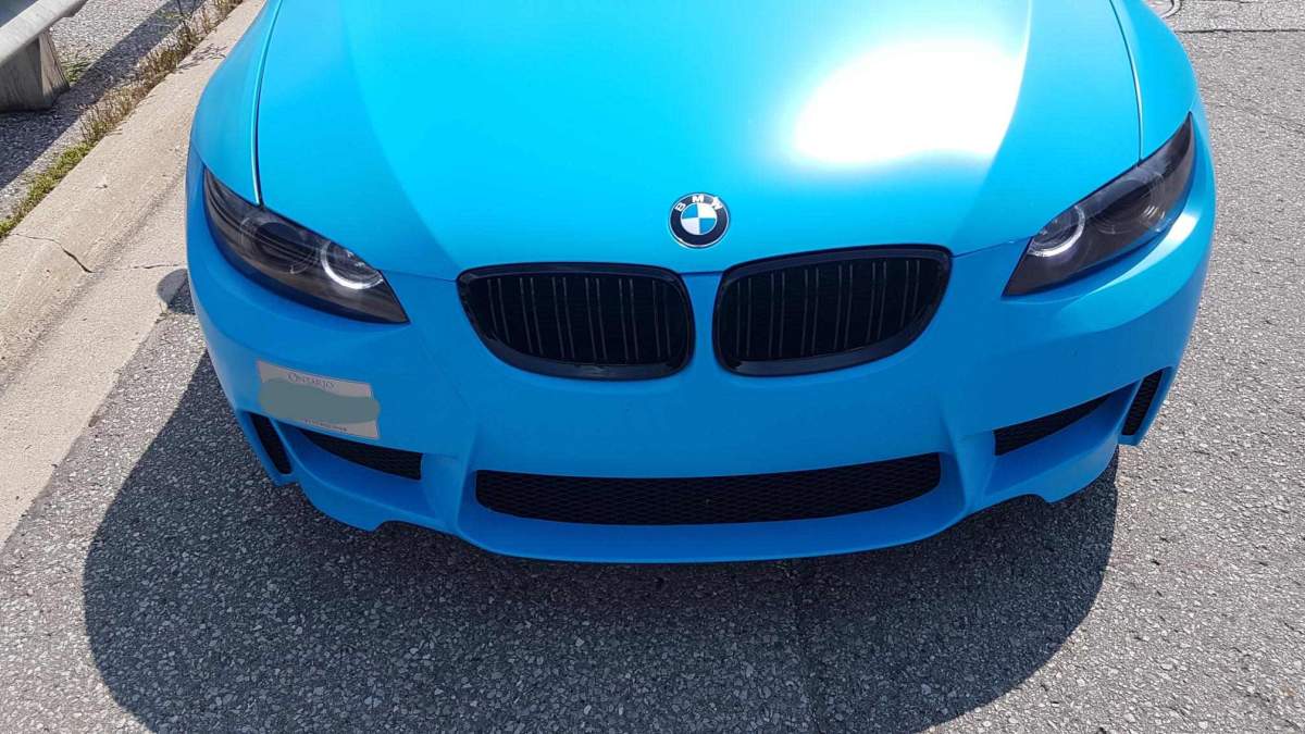 According to police, the car had a sticker in place of a front licence plate.