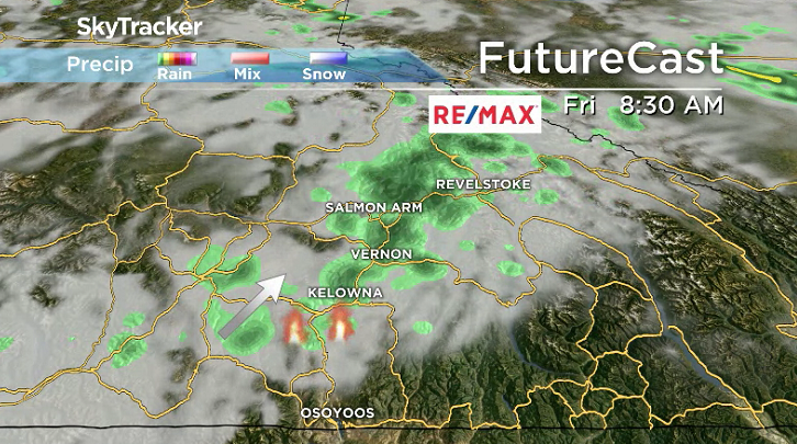 Rain is expected across the Okanagan on Friday.