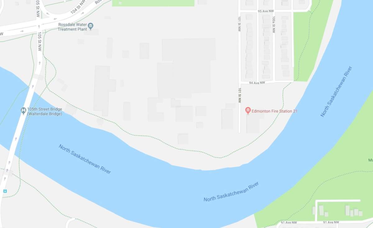 The trail on the north bank of the river curves from 94 Avenue in the Rossdale neighbourhood, behind the old EPCOR power plant and connects to the new Walterdale Bridge in Edmonton, Alta.